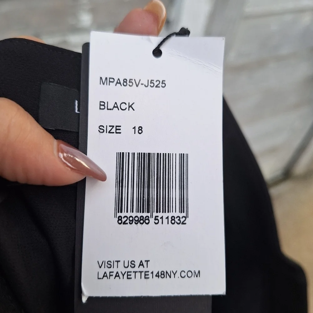 Lafayette 148 New York Black Trousers Manhattan Size 18 NWT